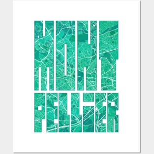 Montpellier, France City Map Typography - Watercolor Posters and Art